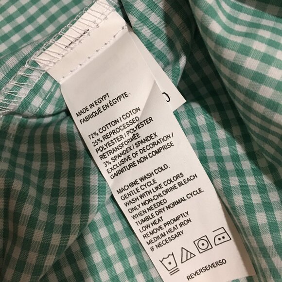 IZOD Men's Long Sleeve Button Down Dress Shirt Size 2XL Green Plaid NWT - Picture 6 of 9